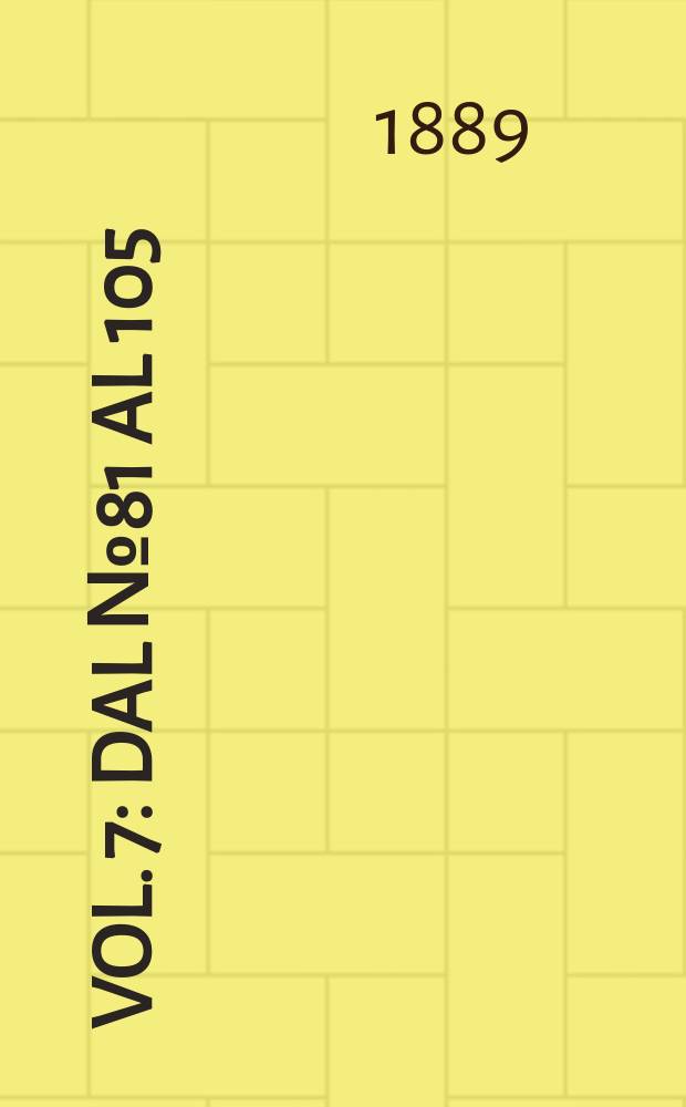 Vol. 7 : Dal № 81 al 105