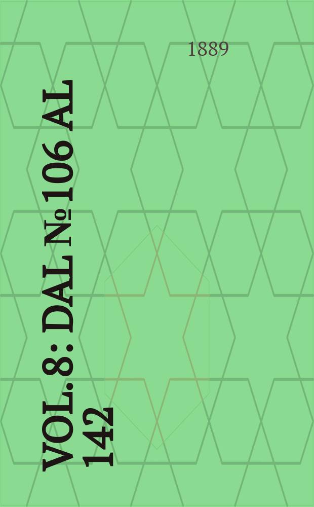 Vol. 8 : Dal № 106 al 142