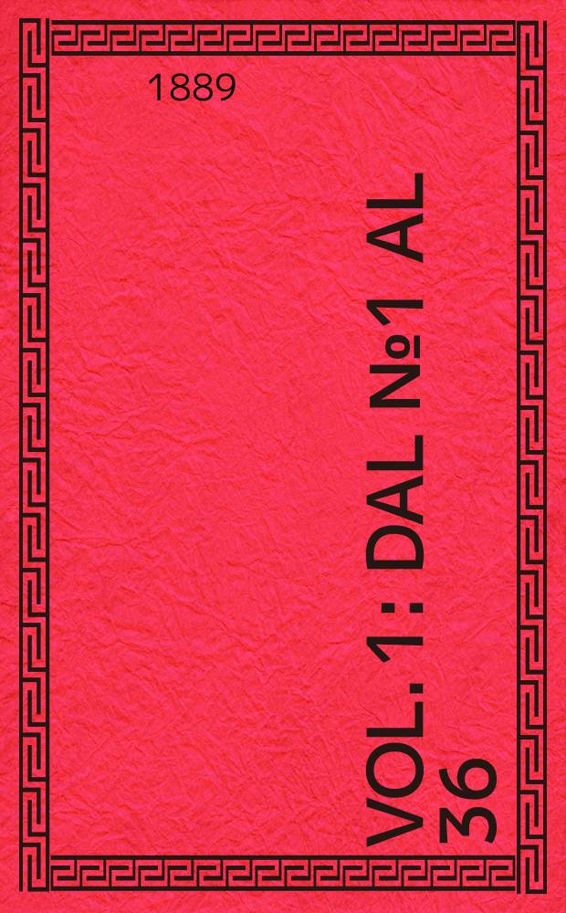 Vol. 1 : Dal № 1 al 36