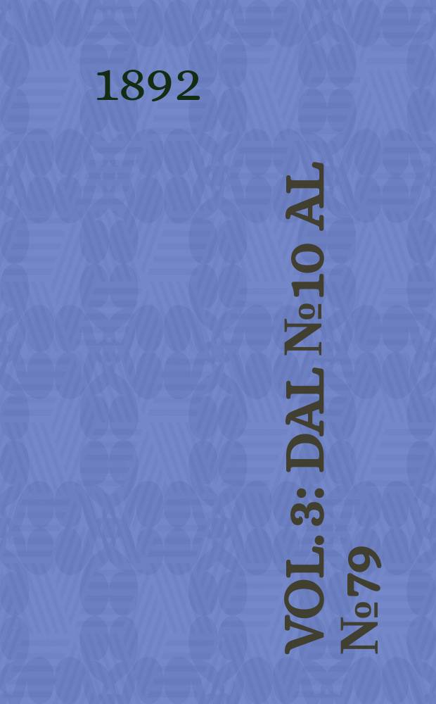 Vol. 3 : Dal № 10 al № 79