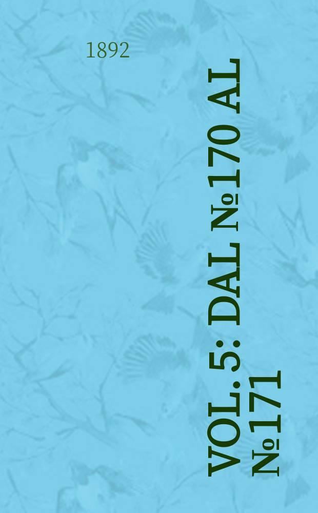 Vol. 5 : Dal № 170 al № 171