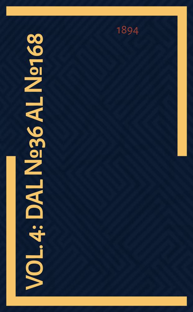 Vol. 4 : Dal № 36 al № 168