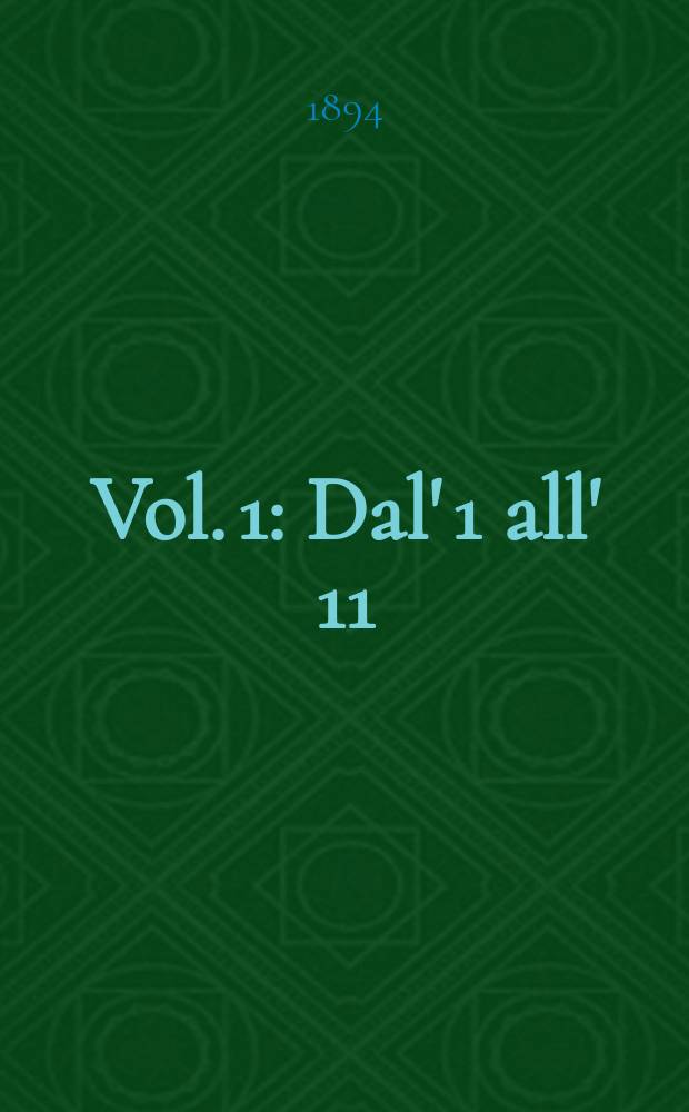 Vol. 1 : Dal' 1 all' 11