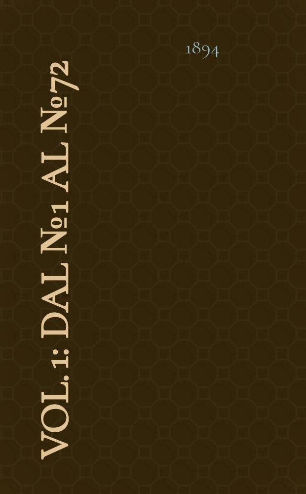 Vol. 1 : Dal № 1 al № 72