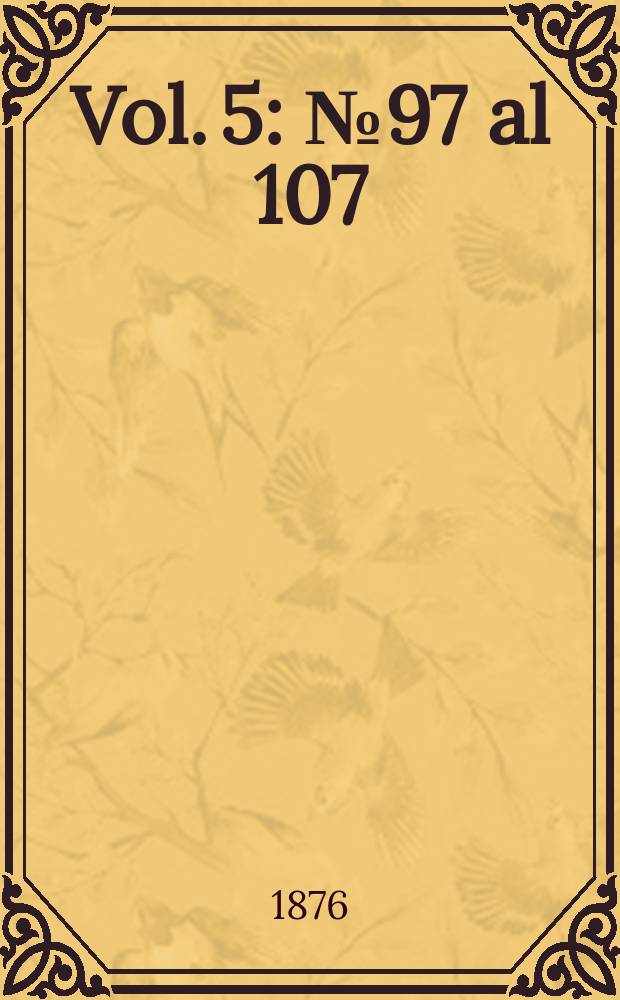 Vol. 5 : № 97 al 107