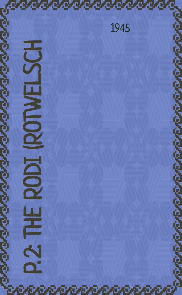 P. 2 : The Rodi (Rotwelsch) in Norway