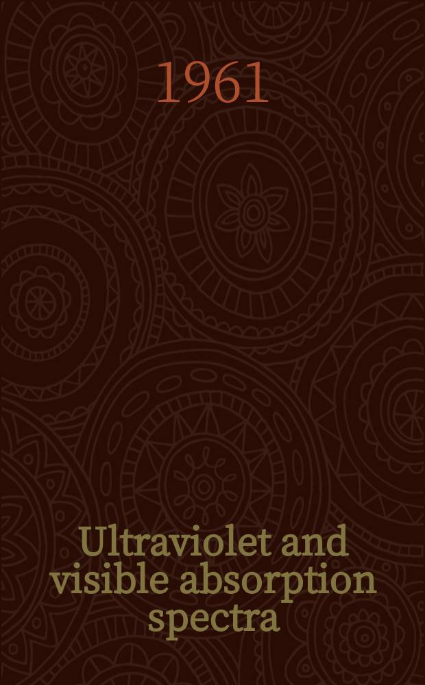 Ultraviolet and visible absorption spectra : Index for ... ... 1955-1959