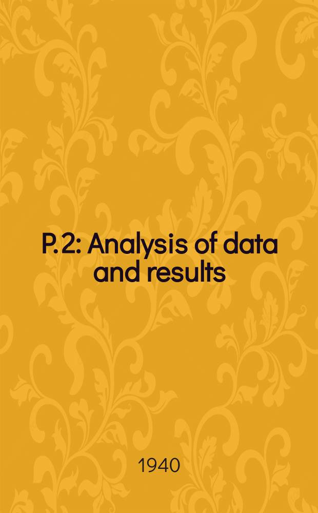 P. 2 : Analysis of data and results