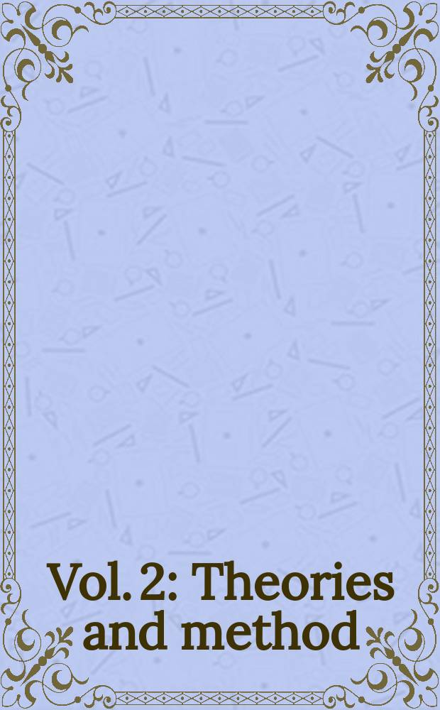 Vol. 2 : Theories and method