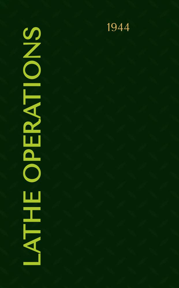 1 : Lathe operations