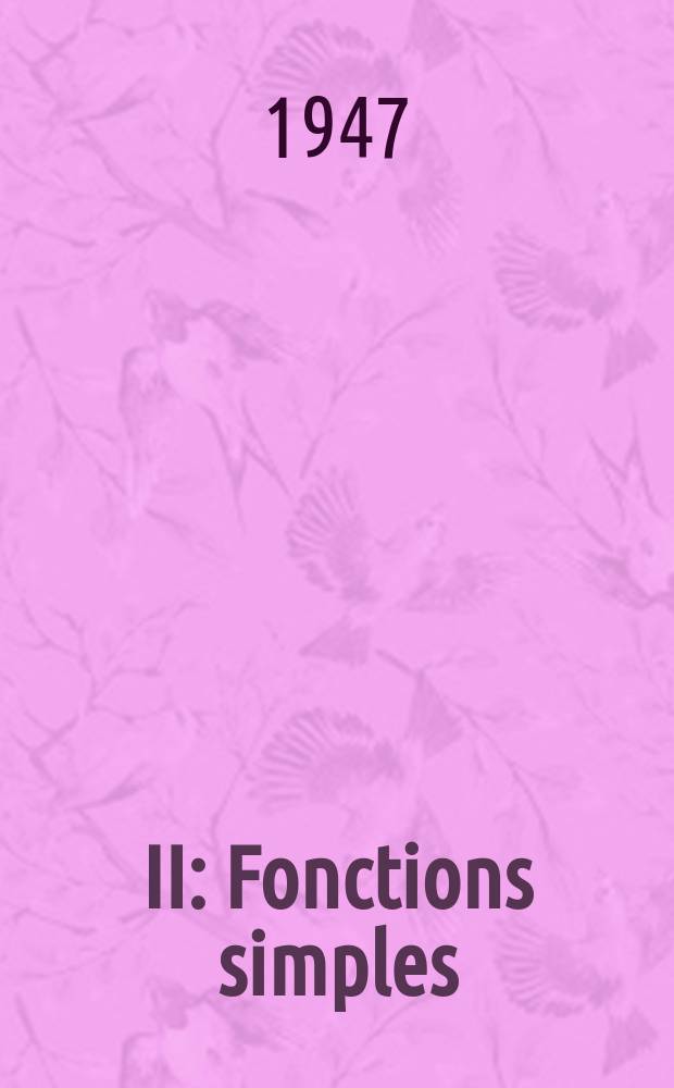 II : Fonctions simples
