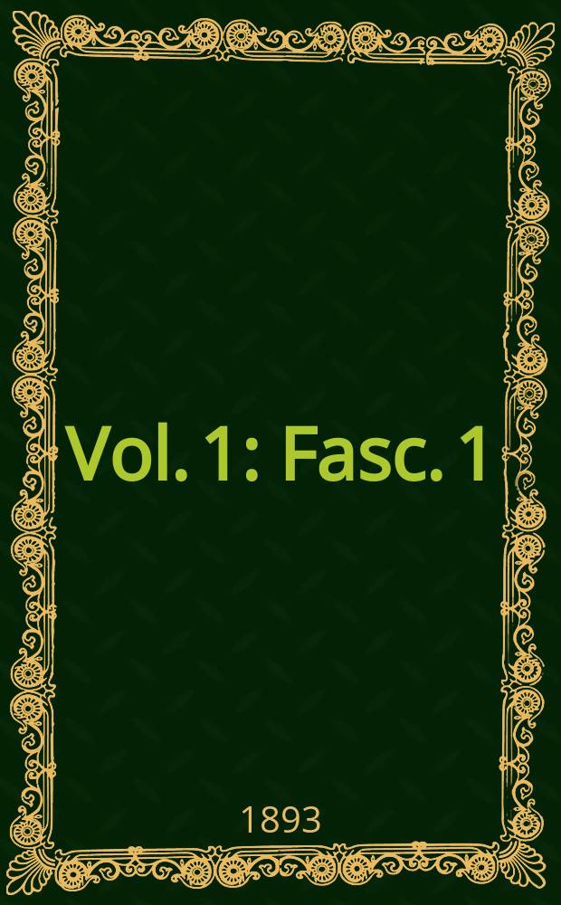 Vol. 1 : Fasc. 1