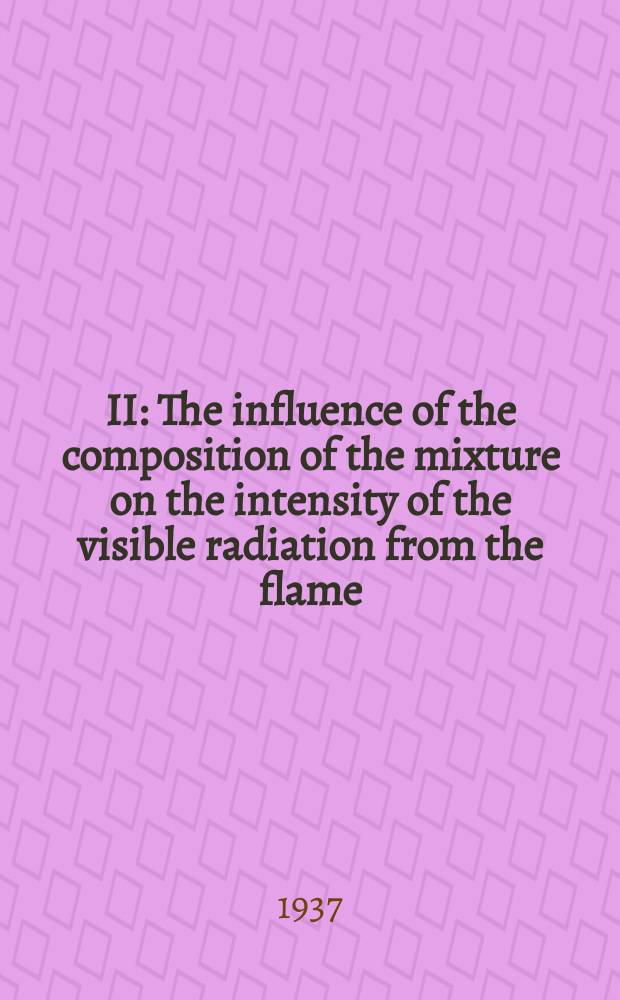 II : The influence of the composition of the mixture on the intensity of the visible radiation from the flame