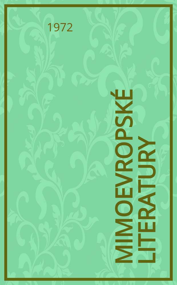 2 : Mimoevropsk&eacute; literatury