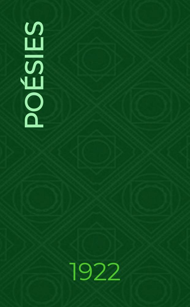 1 : Poésies