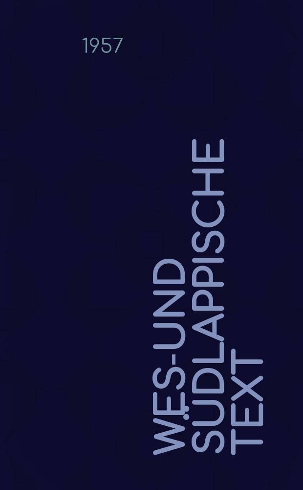 1 : West- und südlappische Text