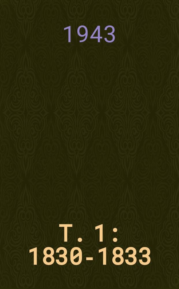 T. 1 : 1830-1833