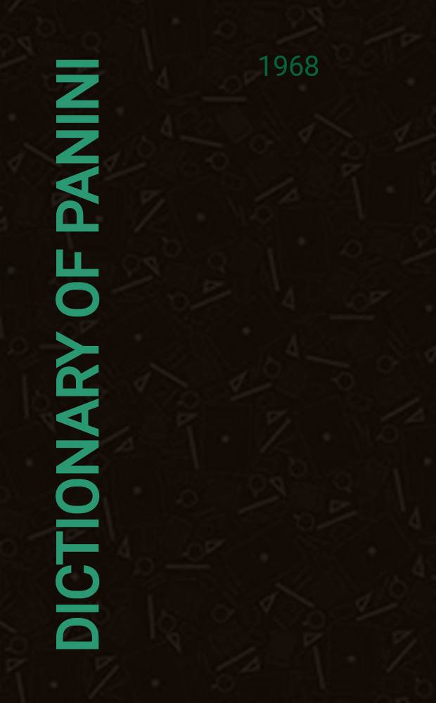 2 : Dictionary of Panini