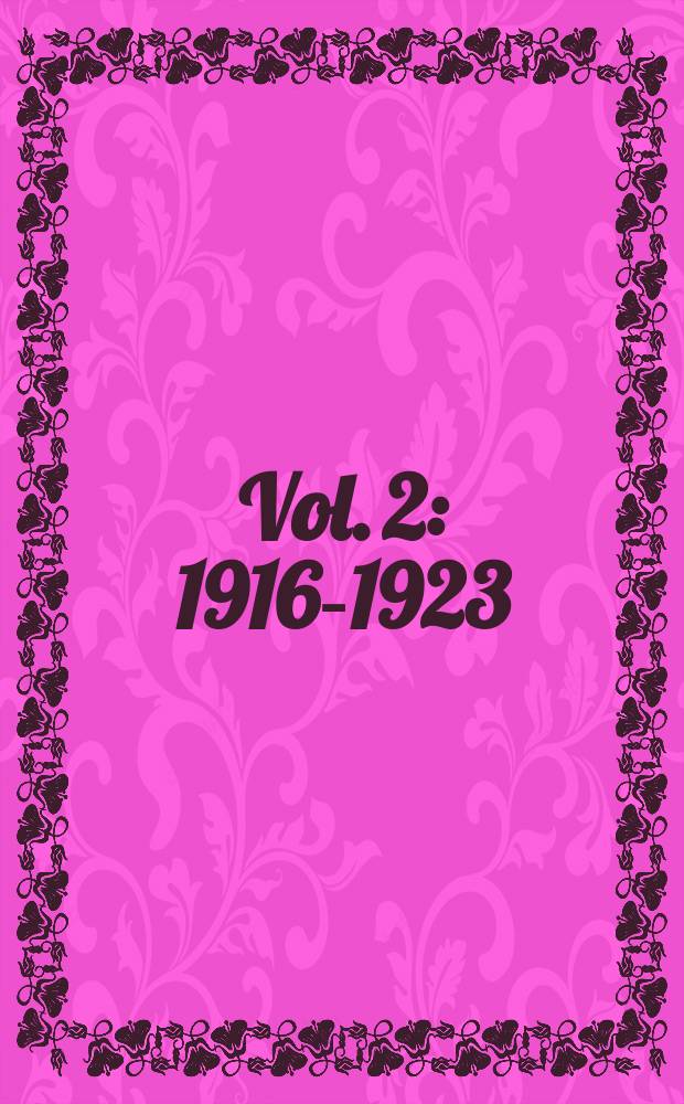 Vol. 2 : 1916-1923
