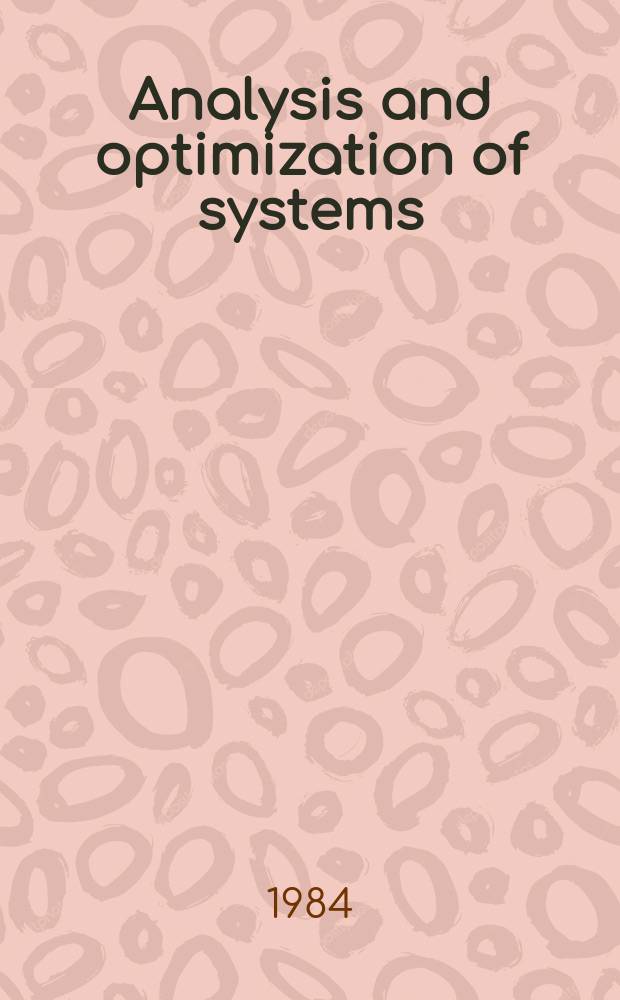63 : Analysis and optimization of systems