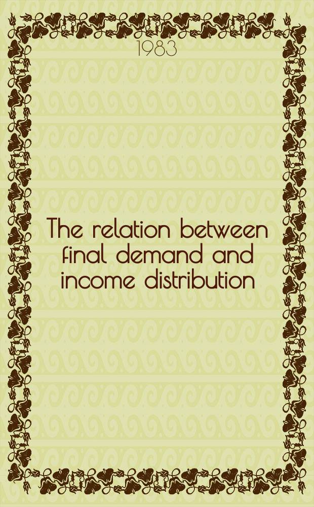 The relation between final demand and income distribution
