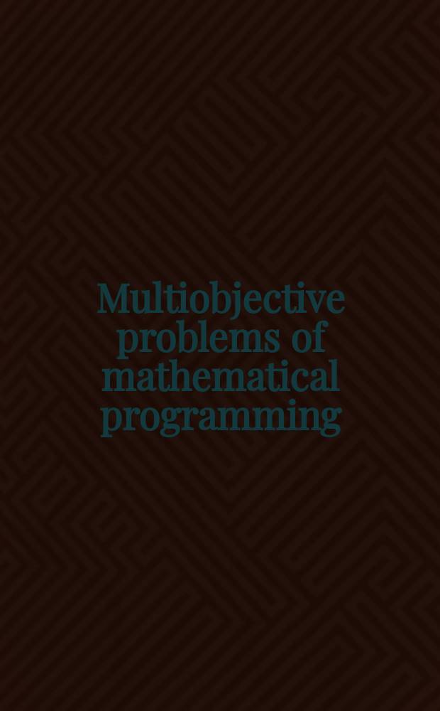 Multiobjective problems of mathematical programming