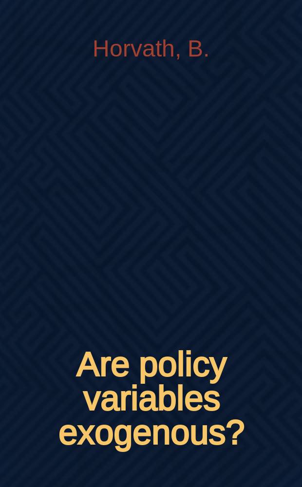Are policy variables exogenous?