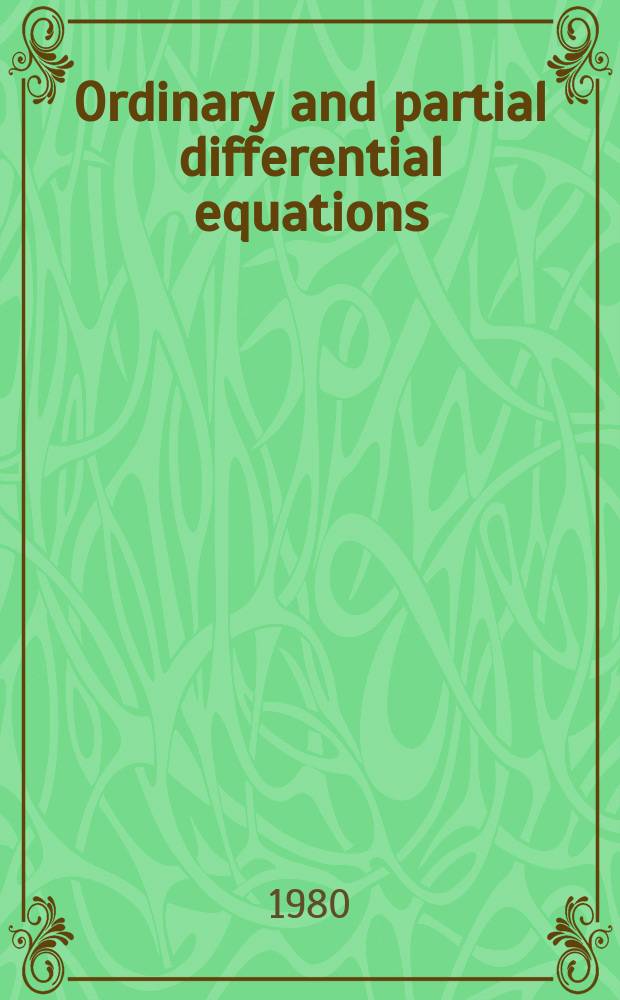 Ordinary and partial differential equations