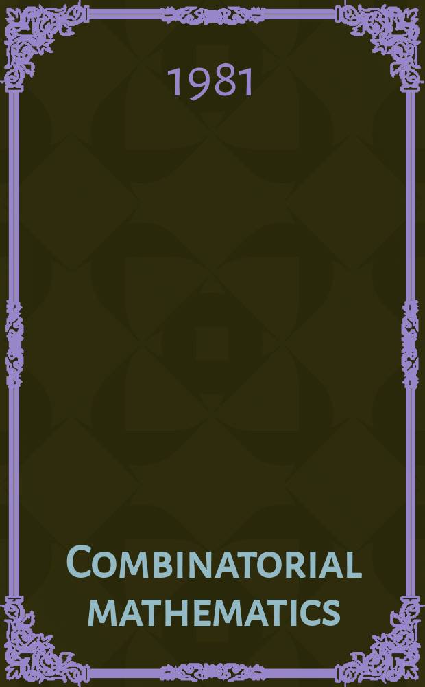 Combinatorial mathematics