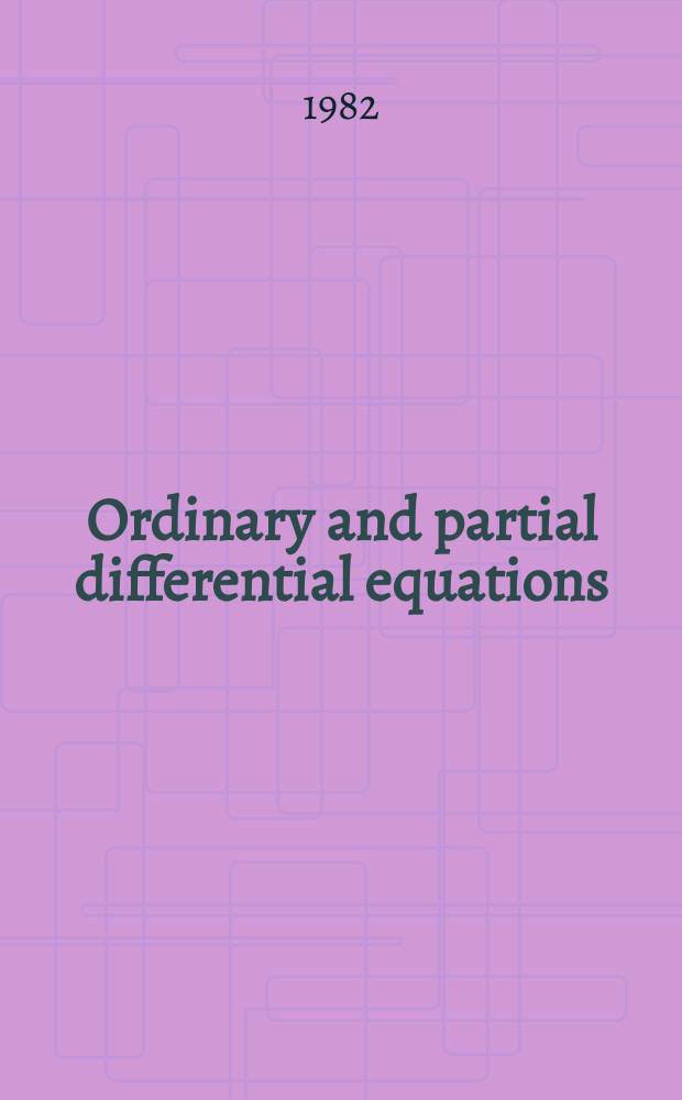 Ordinary and partial differential equations
