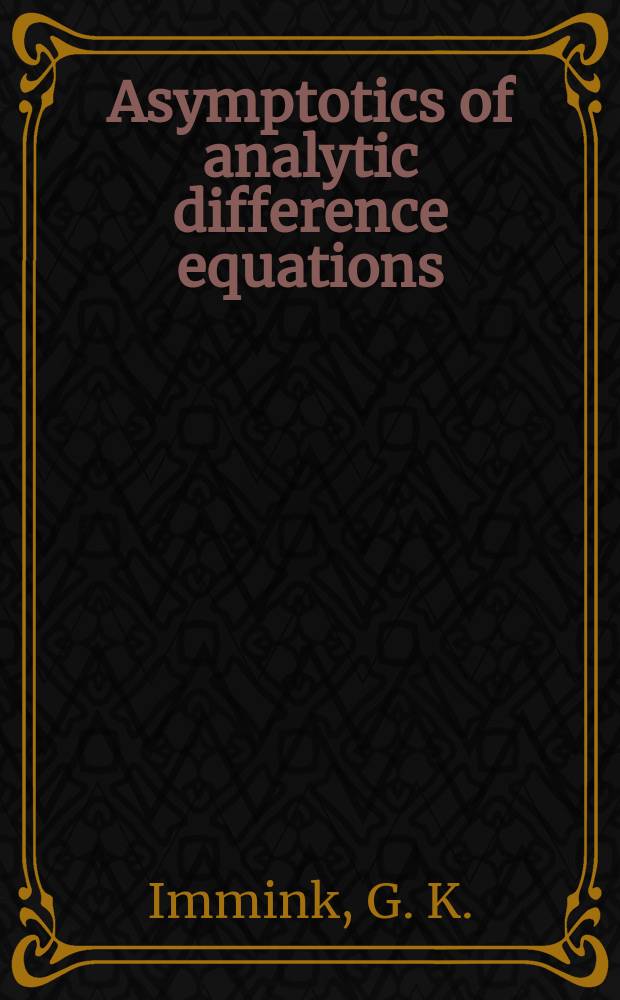 Asymptotics of analytic difference equations