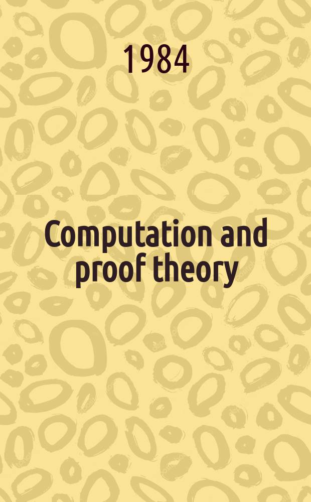 Computation and proof theory