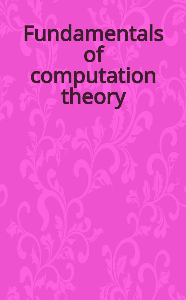 Fundamentals of computation theory