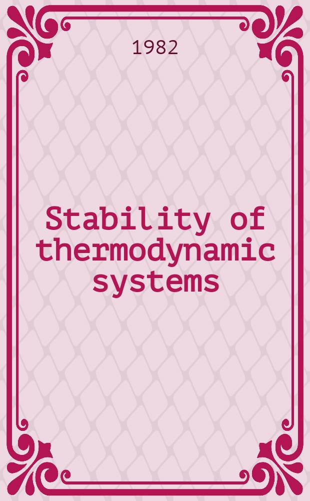 Stability of thermodynamic systems