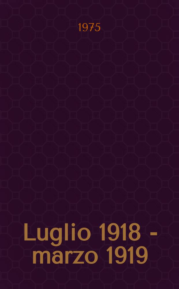 28 : Luglio 1918 - marzo 1919