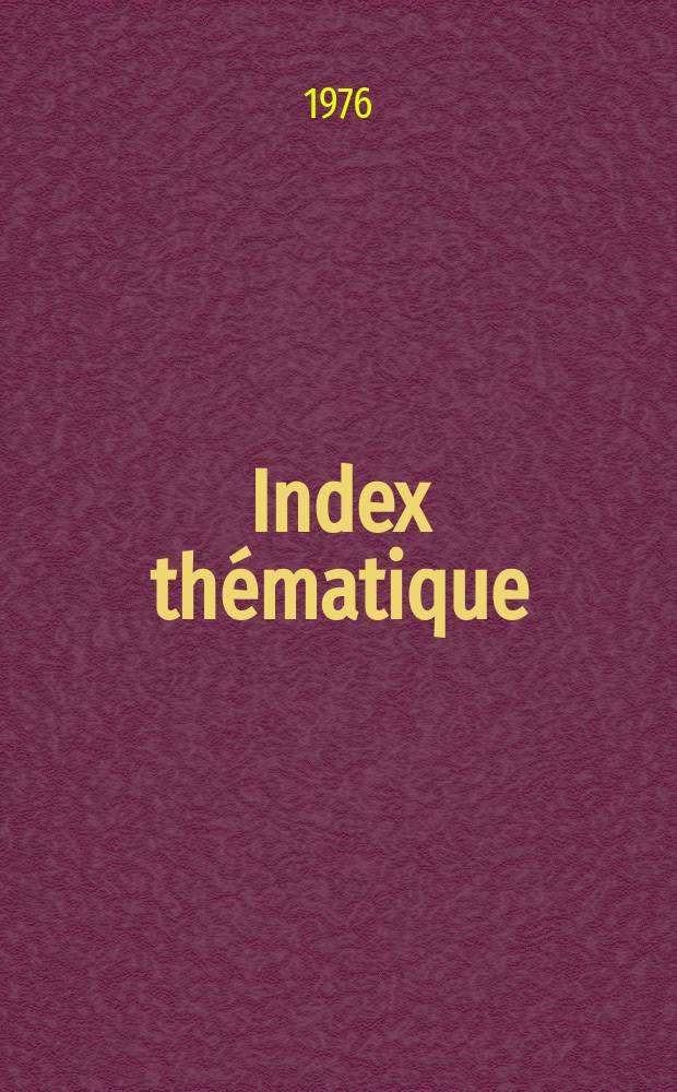 2 : Index thématique