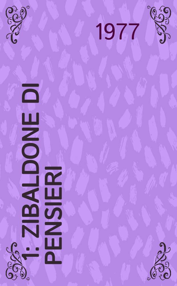 [1] : Zibaldone di pensieri
