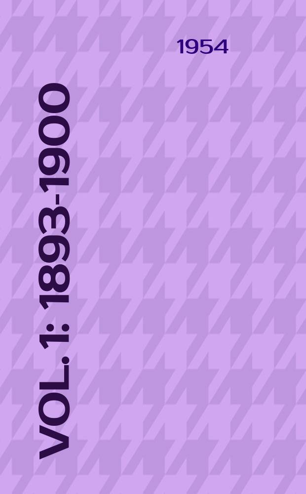 Vol. 1 : 1893-1900