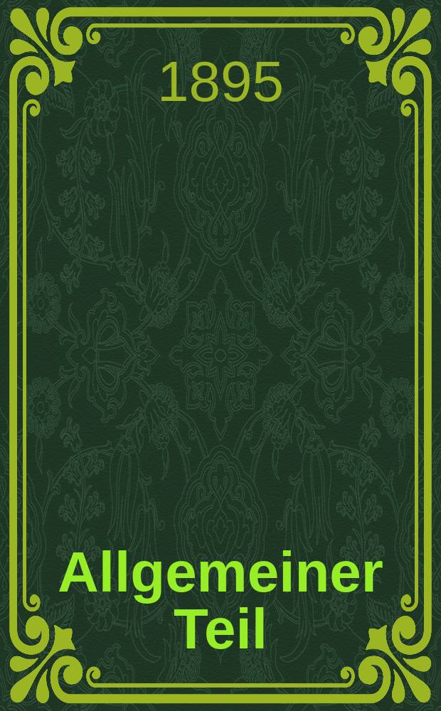 1 : Allgemeiner Teil