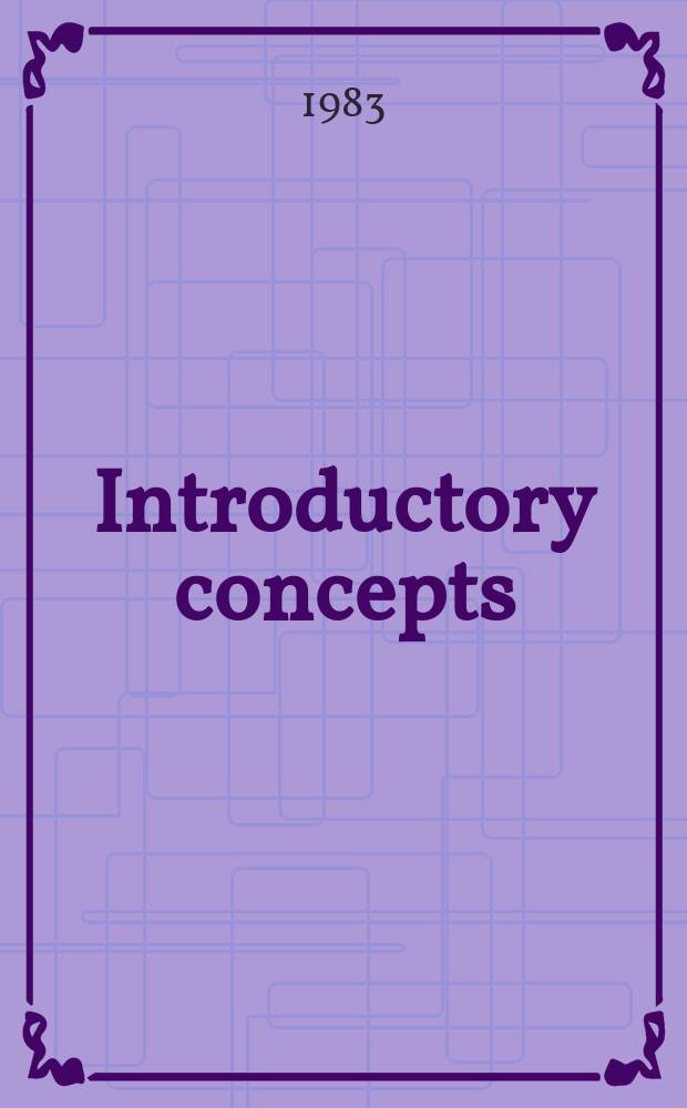 1 : Introductory concepts