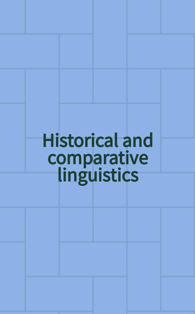 3 : Historical and comparative linguistics