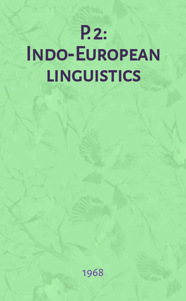 P. 2 : Indo-European linguistics