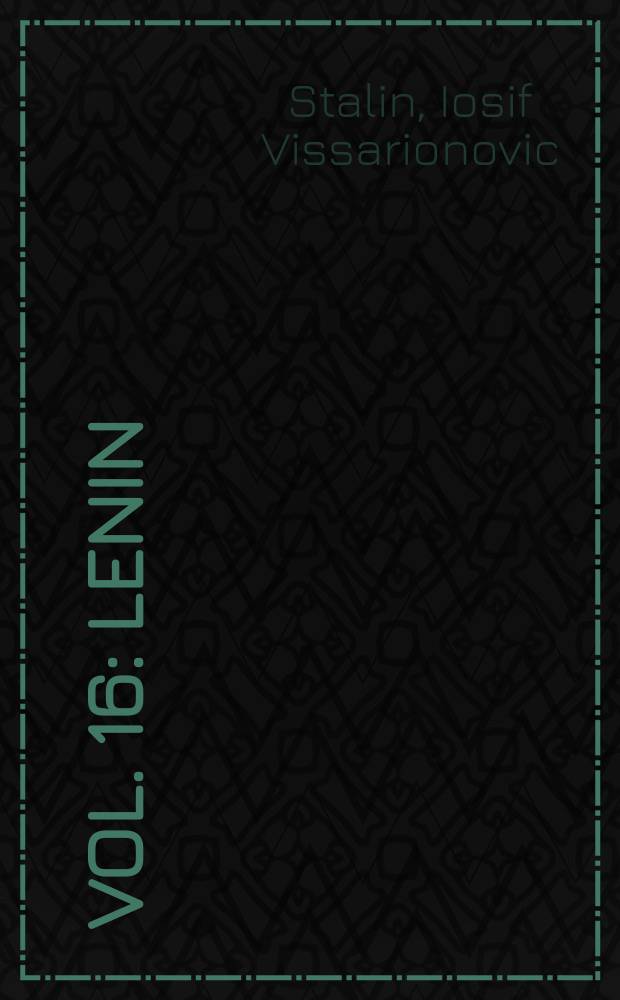 Vol. 16 : Lenin