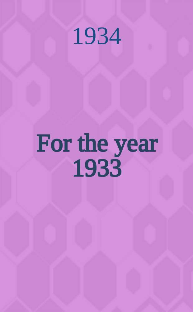 For the year 1933