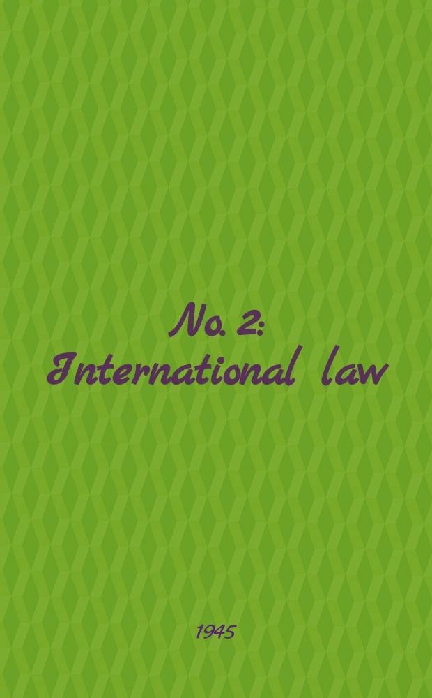 No. 2 : International law
