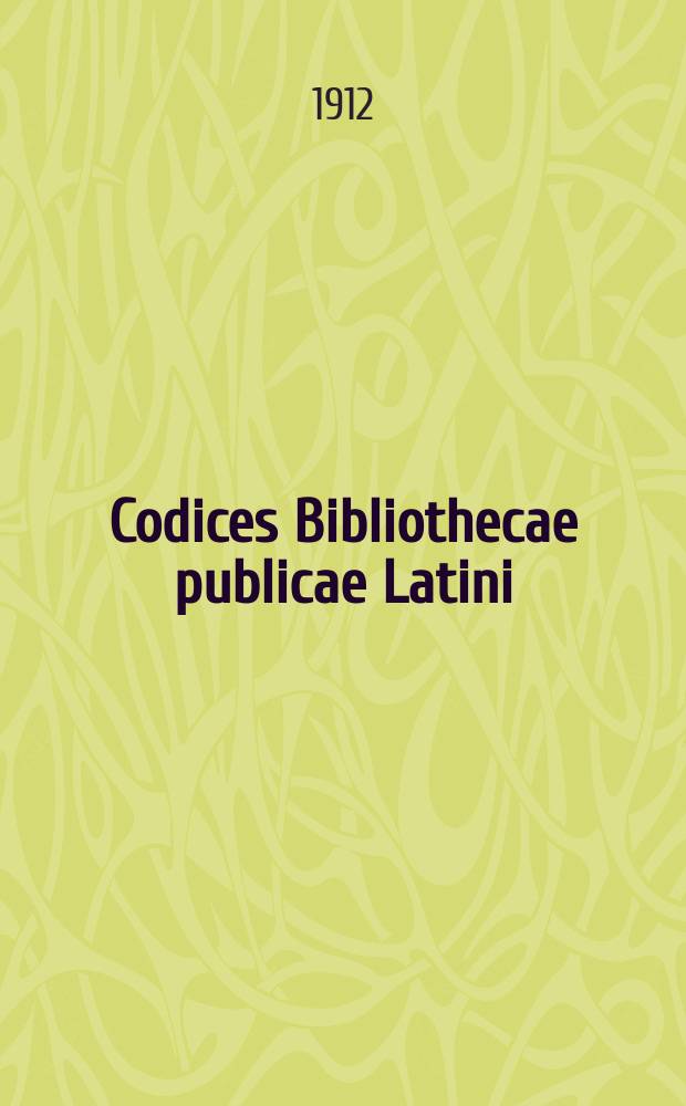 3 : Codices Bibliothecae publicae Latini