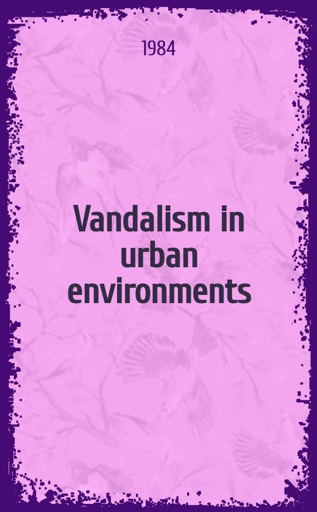 62 : Vandalism in urban environments