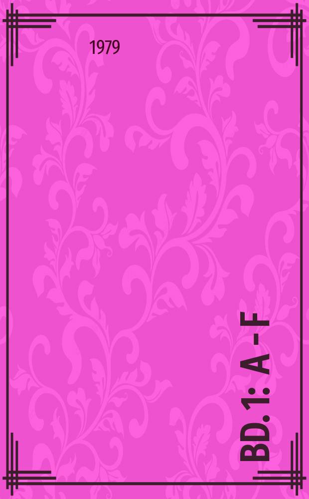 Bd. 1 : A - F