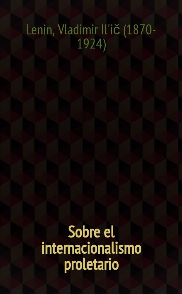Sobre el internacionalismo proletario : Colección