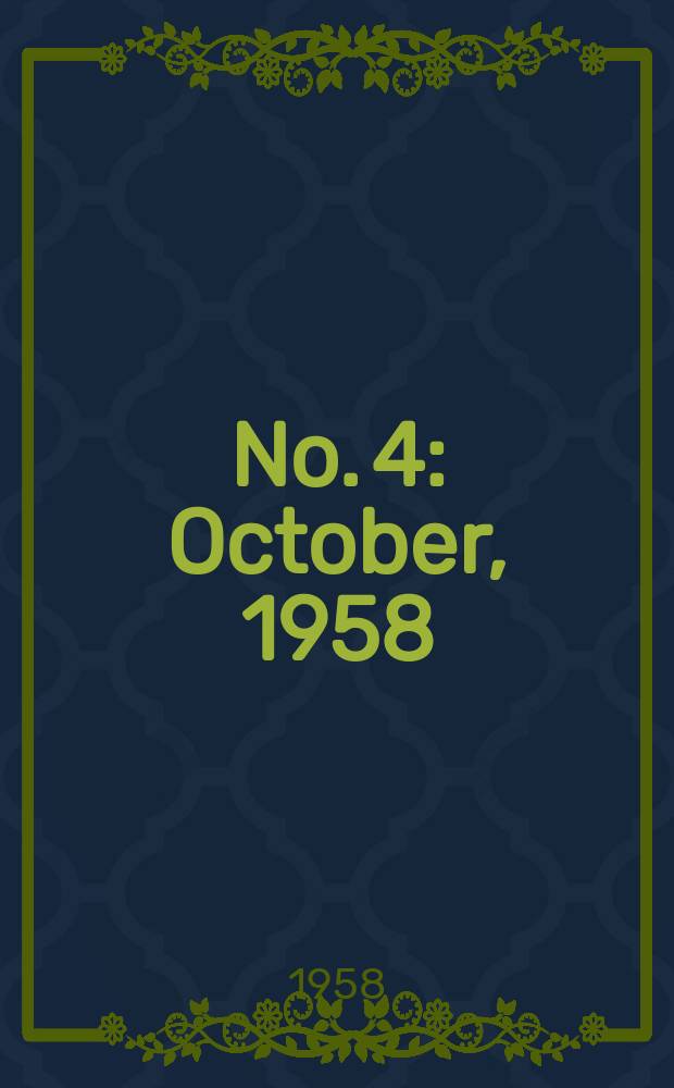 No. 4 : October, 1958